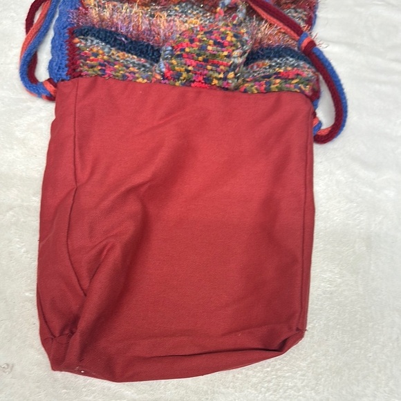 Red and Blue Hobo Bag with Bohemian Flair - Picture 7 of 11